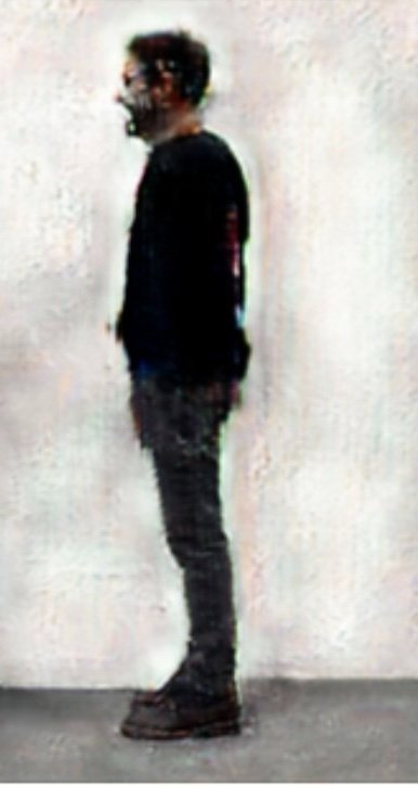 Samuele Albani partly transformed by an AI image generation installation