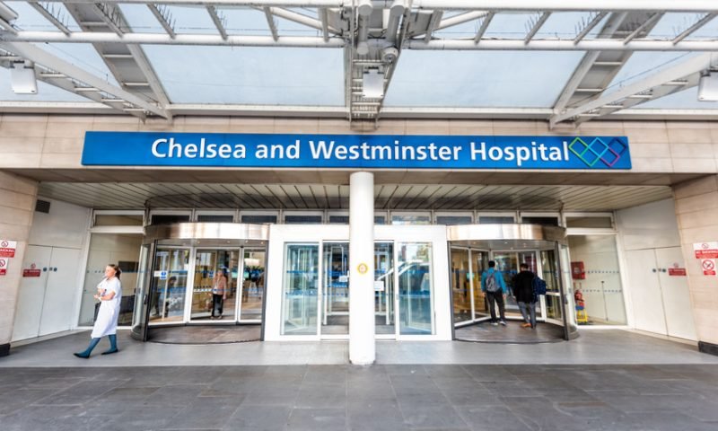Entrance of Chelsea and Westminster Hospital, London